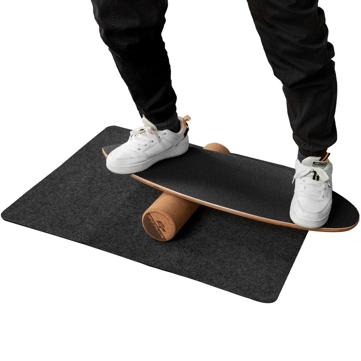 BALANCIERBRETT Schwarz - Schwarz, Holz (82/28cm) - COSTWAY