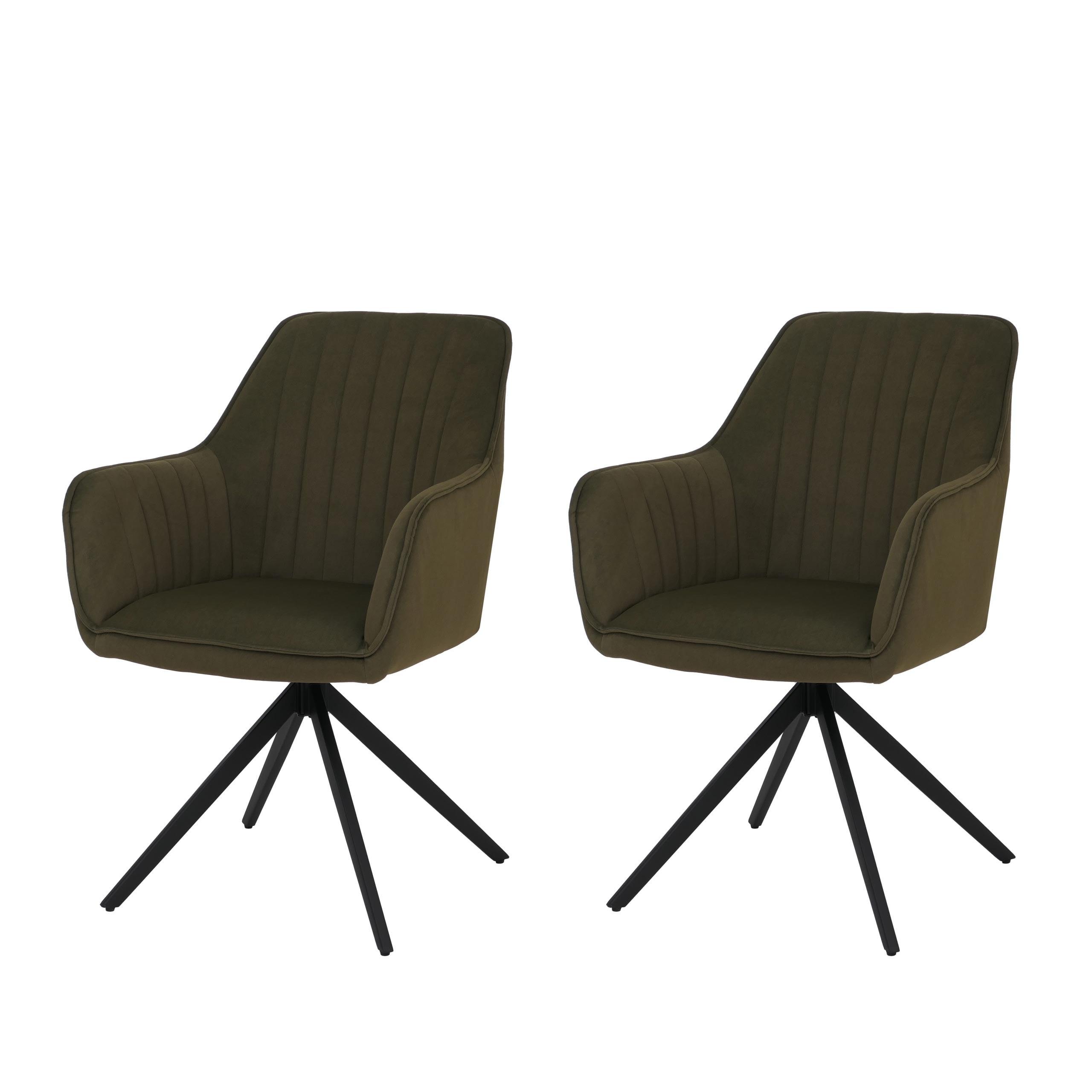 ESSZIMMERSTUHL Grün 2er-Set - Grün, Textil (60/87/68cm) - MCW