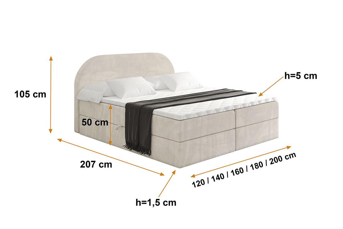 BOXBETT mit Matratze H3 und Lattenrost - NOX - 180x200 - Beige Casablanca - Beige, Holzwerkstoff/Kunststoff (180/200cm) - ALTDECOR