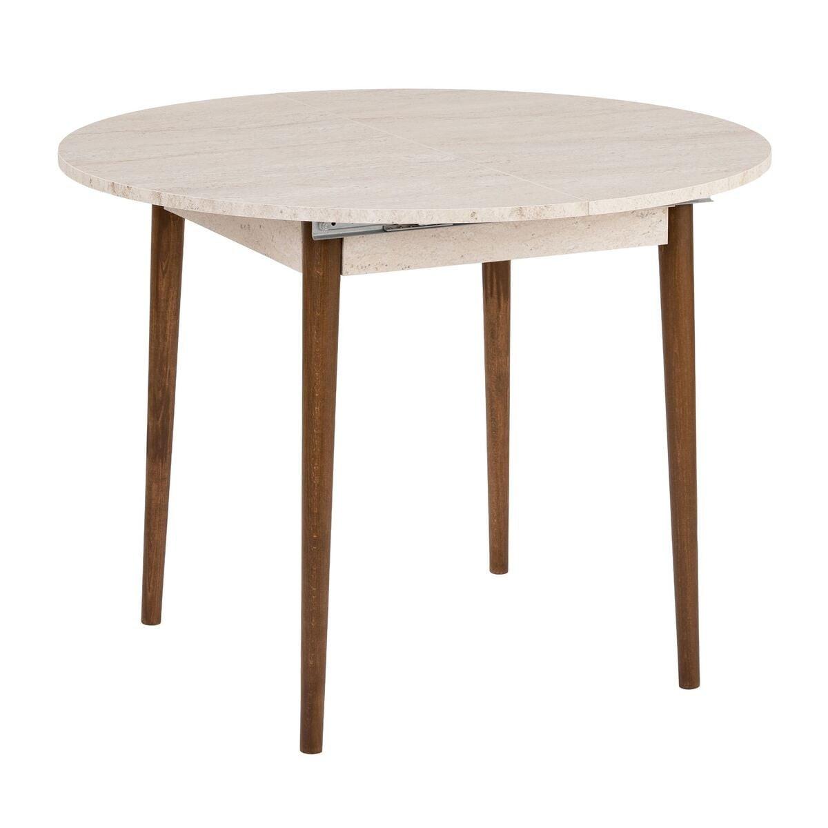 ESSTISCH ausziehbarer von 100 bis 131 cm mit runder Tischplatte 100/100/75 cm - Eichefarben, Holzwerkstoff (111/100/75cm) - Calicosy