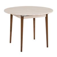 ESSTISCH ausziehbarer von 100 bis 131 cm mit runder Tischplatte 100/100/75 cm - Eichefarben, Holzwerkstoff (111/100/75cm) - Calicosy