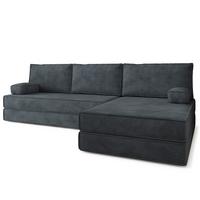 ECKSOFA ANKO modulares Boneless Sofa mit Schlaffunktion Grau Kordstoff - Dunkelgrau, Textil (270/160cm) - MASSENO