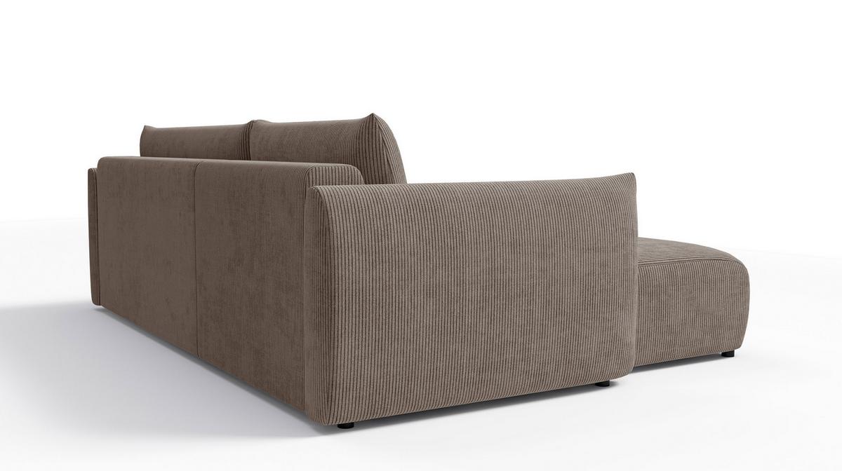 ECKSOFA TAUER 3-Sitzer rechts, taupe - Taupe/Schwarz, Holz/Textil (248/173cm) - Wozimo