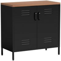 SIDEBOARD Stahl Schwarz - Schwarz, Kunststoff/Metall (40/80/80cm) - HOMCOM