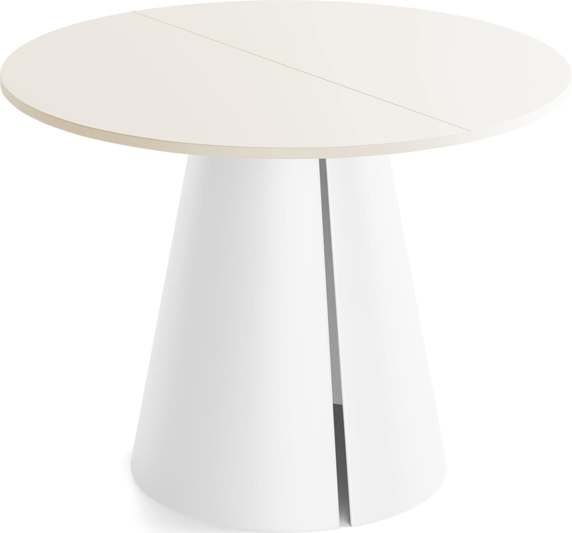 ESSTISCH Lamio runder ausziehbarer, Beige Cashmere 100-180/100/76 cm - Kaschmir/Beige, Holzwerkstoff/Metall (100/176/76cm) - WFL GROUP