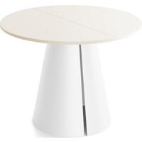 ESSTISCH Lamio runder ausziehbarer, Beige Cashmere 100-180/100/76 cm - Kaschmir/Beige, Holzwerkstoff/Metall (100/176/76cm) - WFL GROUP