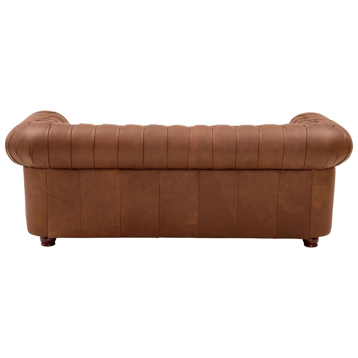 SOFA 3-Sitzer Kalea Echtleder (Antikoptik) cognac - Cognac, Leder (200/76/98cm) - 58aufmkessel