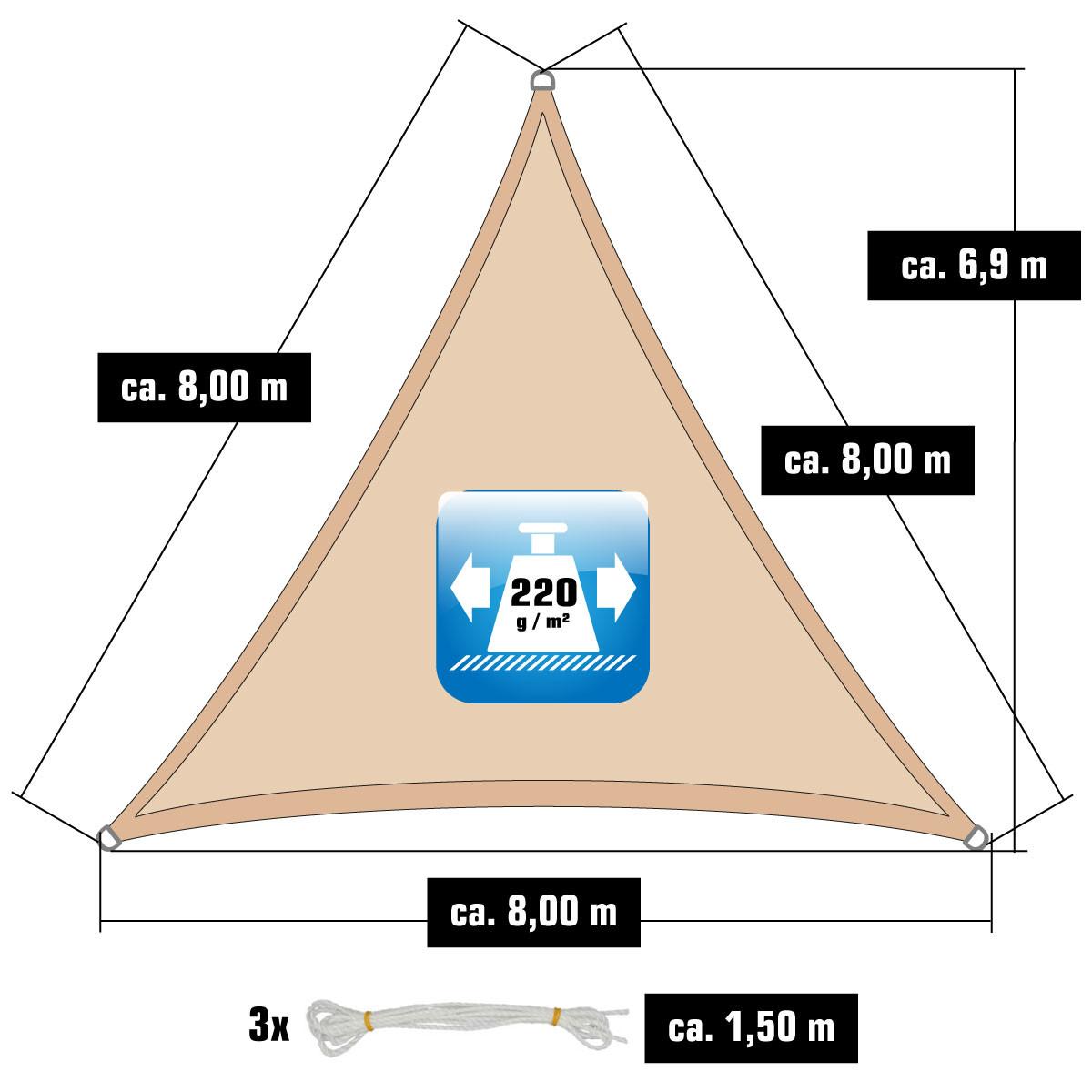 SONNENSEGEL Luftdurchlässig 800 cm Beige - Beige, Kunststoff (800/800cm) - Amanka