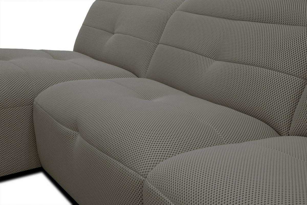 ECKSOFA TRENTO 4-Sitzer, taupe - Taupe/Schwarz, Holzwerkstoff/Kunststoff (165/262cm) - Wozimo