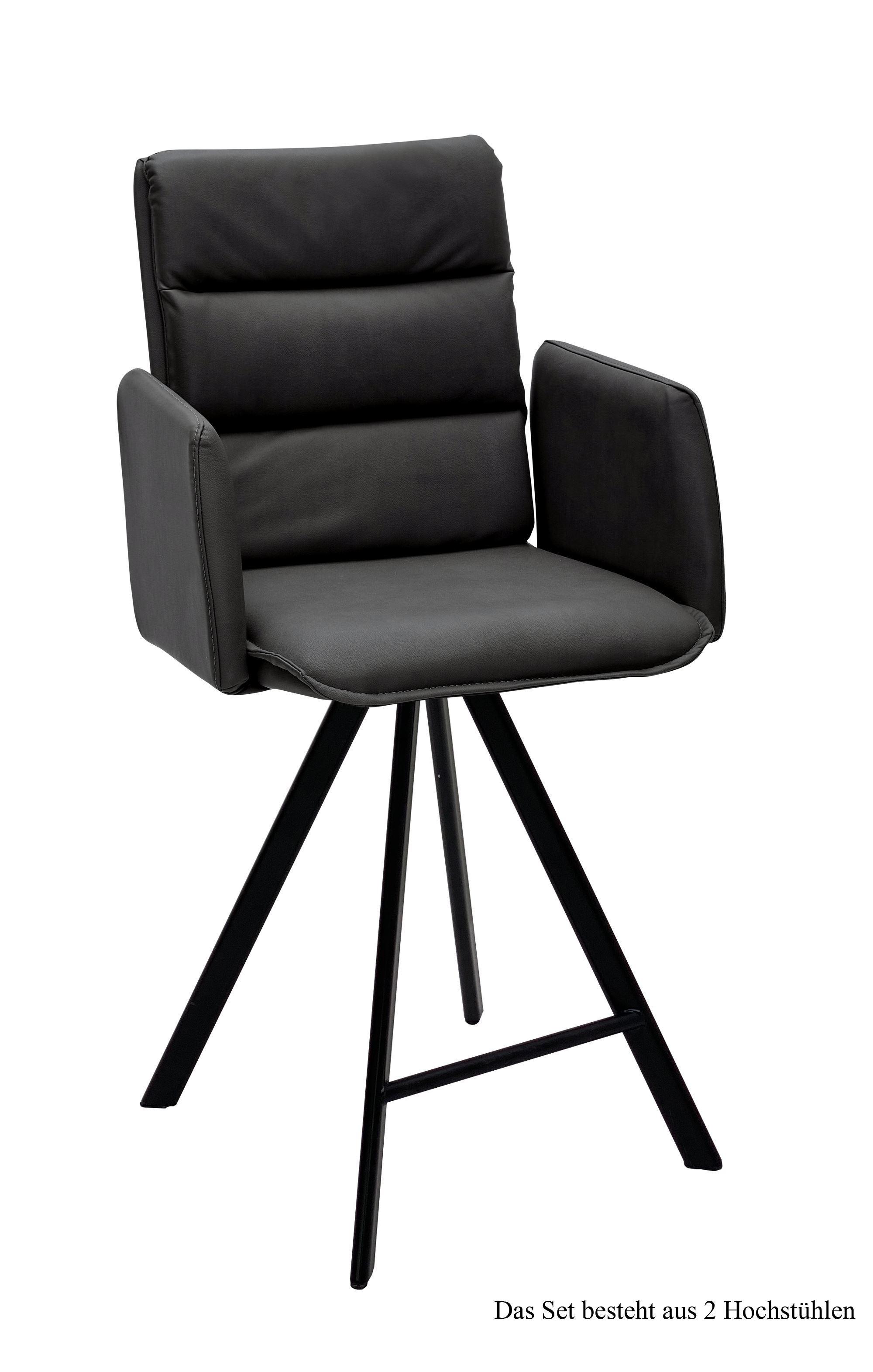 THEKENSTUHL drehbar (2er-Set) Diahann 52x109x60 Schwarz/Anthrazit - Anthrazit/Schwarz, Kunststoff (60/109/52cm) - 58aufmkessel