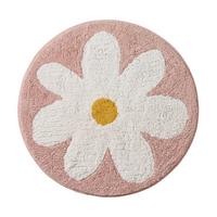 BADTEPPICH Blume rund 70 cm, rosa-weiß, 100 % Baumwolle - Rosa, Textil (70/70cm) - Homescapes