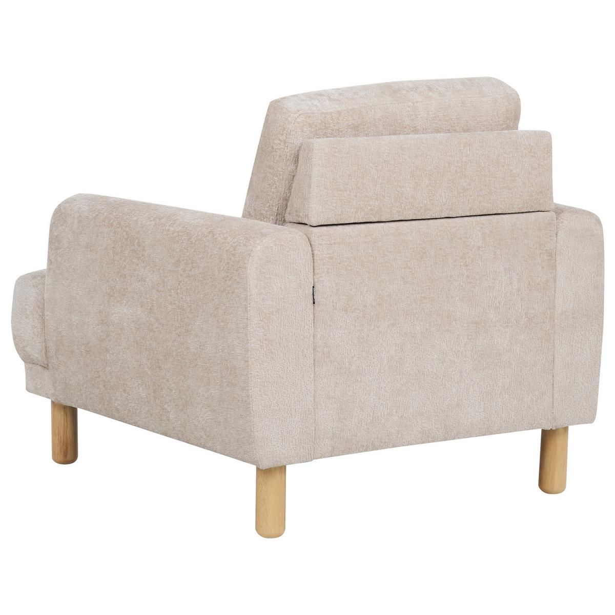 SESSEL Bouclé Beige Tuve - Hellbraun/Beige, Textil (88/85/90cm) - Beliani