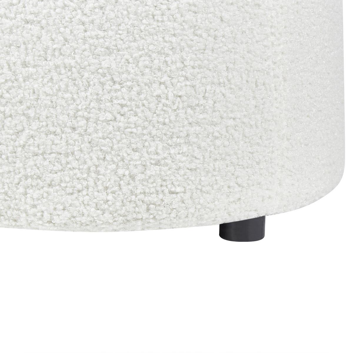 POUF mit Stauraum Bouclé Cremeweiß Maryland - Weiß, Textil (38/40/38cm) - Beliani