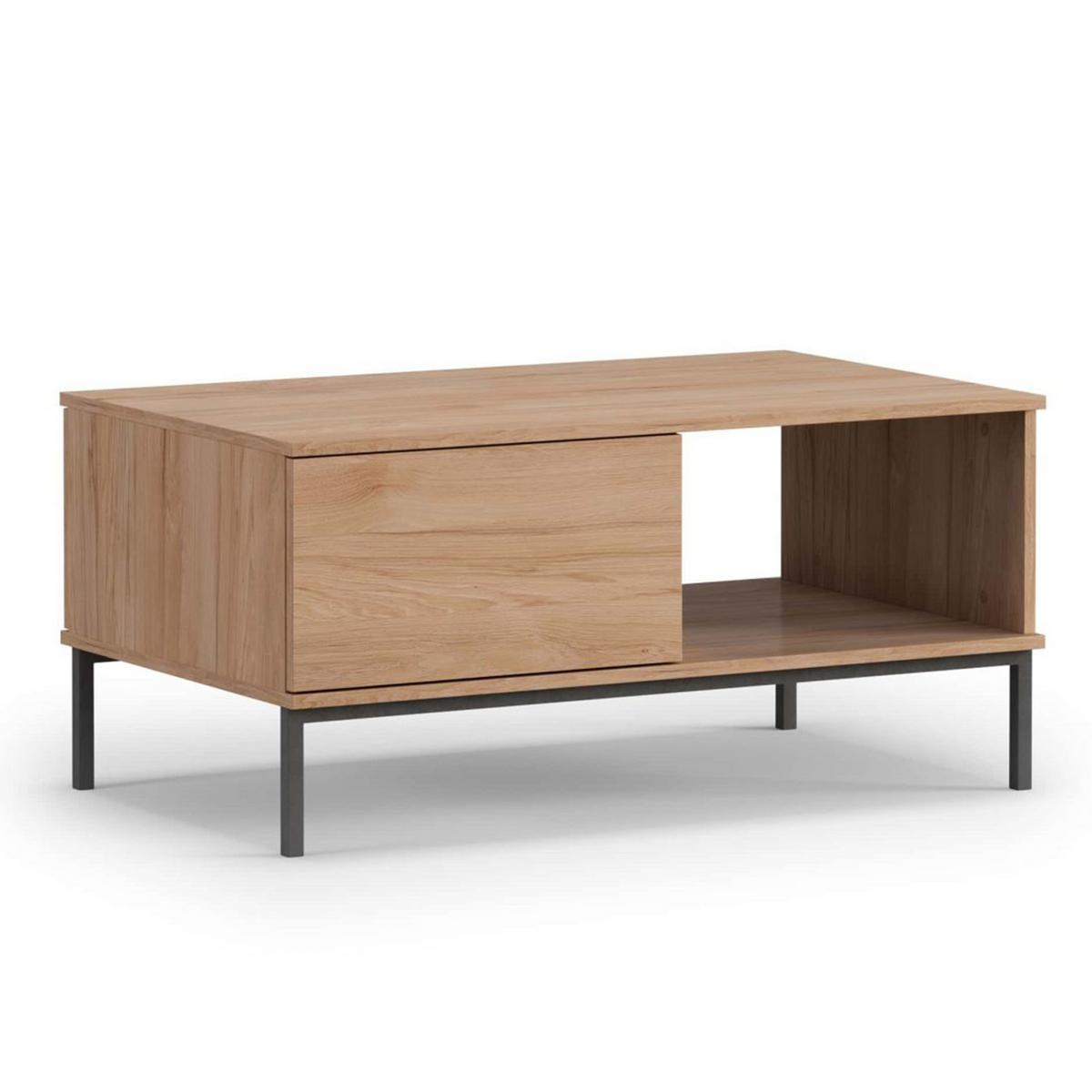 WOHNWAND Queba 2 Hikora 440/190/60 cm Stilvolles Design Modern - Hellbraun, Holzwerkstoff/Kunststoff (440/190/60cm) - AX Living