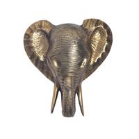 WANDDEKO Elefant Aluminium goldfarben 41 cm im afrikanischen Stil - Goldfarben, Textil (33/41/20cm) - KADIMA DESIGN