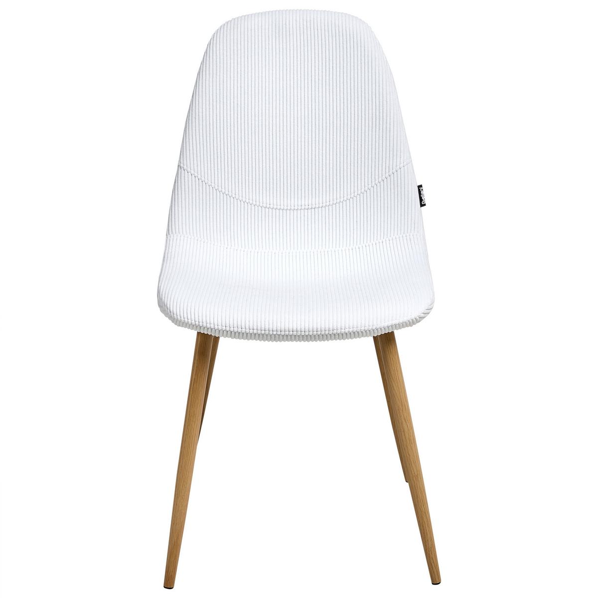 ESSZIMMERSTUHL 2er-Set Hellbraun Hilden - Hellbraun/Weiß, Textil (43/84/52cm) - Beliani