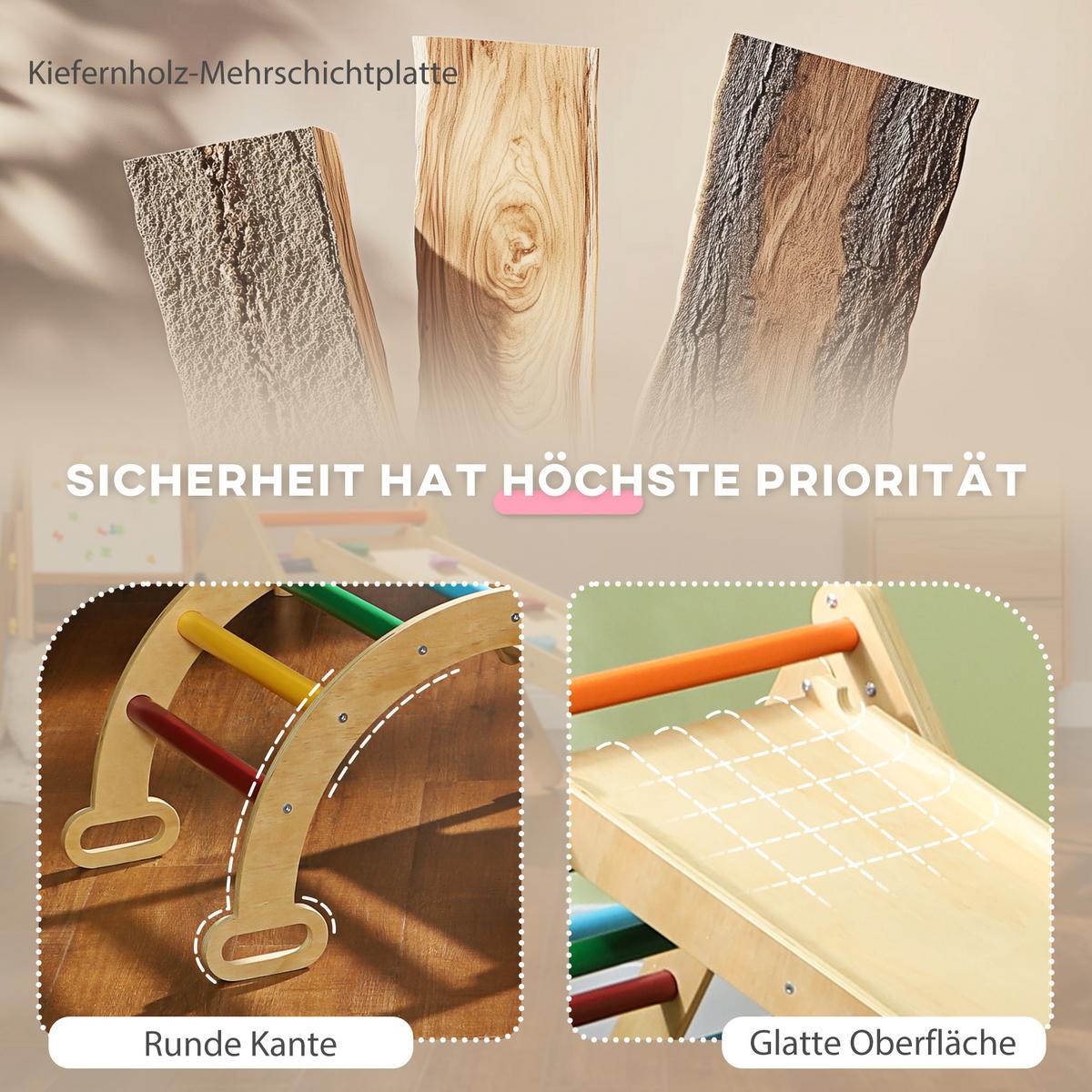 KLETTERGERÜST - Multicolor, Holzwerkstoff (64.5/59/178cm) - AIYAPLAY
