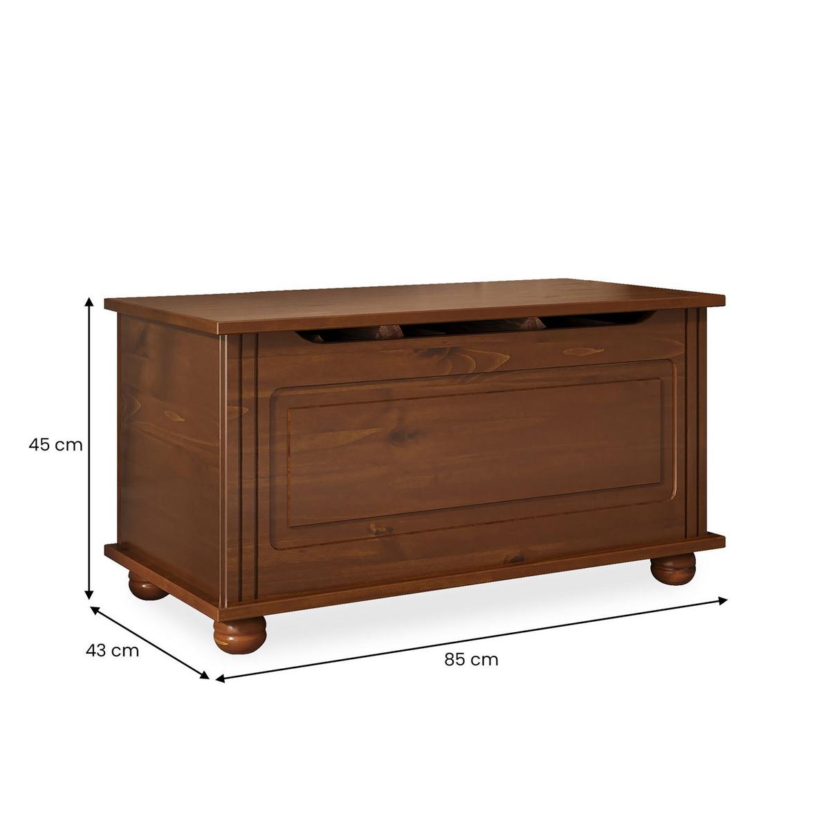 SITZTRUHE BRISTOL Kastanie - Kastanienfarben, Holz (85/45/43cm) - IDIMEX