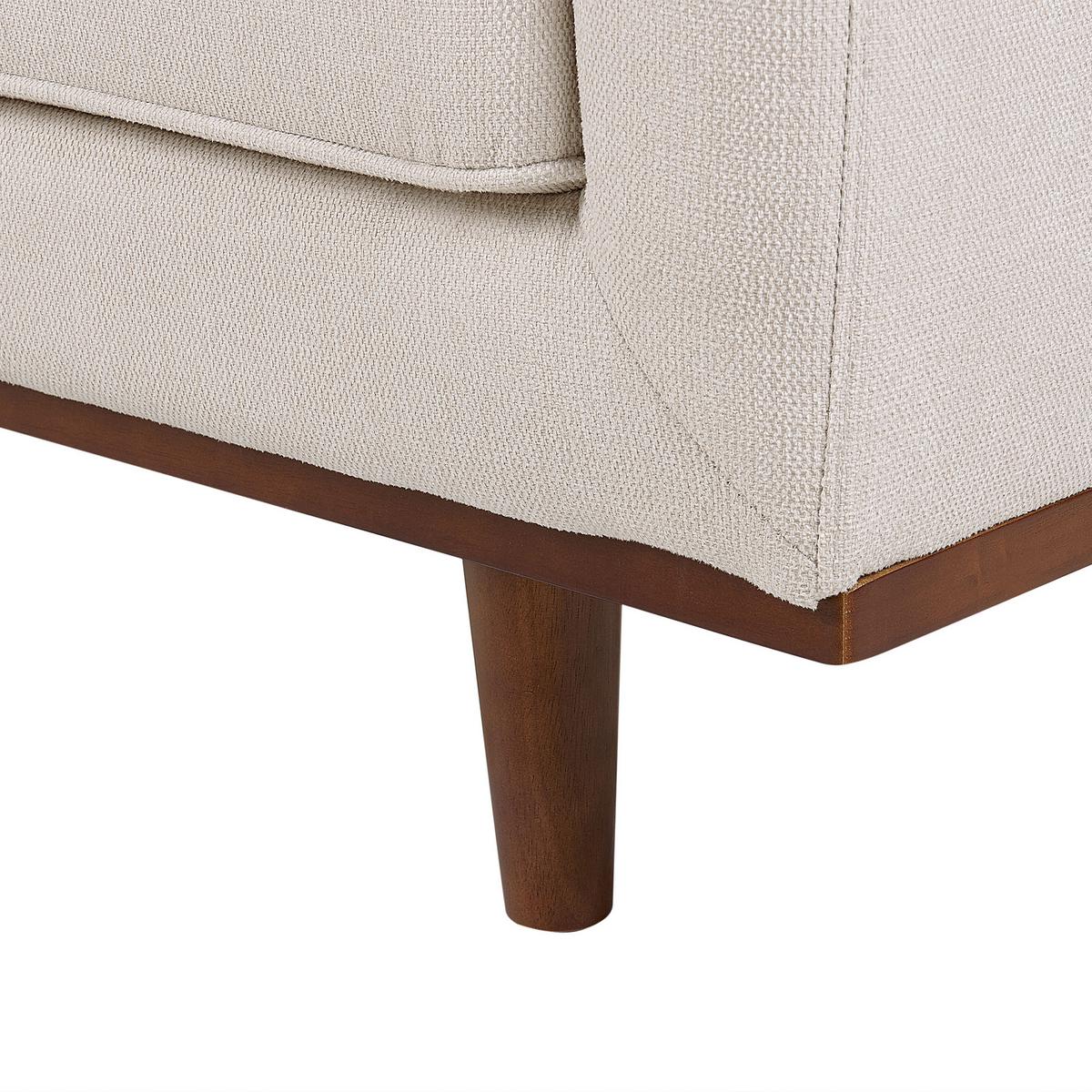 3-SITZER-SOFA beige Skaule - Dunkelbraun/Beige, Textil (205/71/82cm) - Beliani