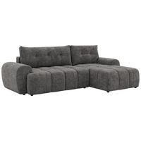ECKSOFA MARIVO L - Dunkelgrau Schenille grob gewebt - Rechts Seite - Dunkelgrau/Schwarz, Kunststoff/Textil (271/161cm) - MKS