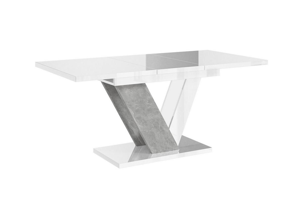 ESSTISCH ZAFIR Ausziehbar 120 - 160 / 80 x 76 cm - Weiß Hochglanz/Weiß, Holz (120/80/76cm) - MASSENO