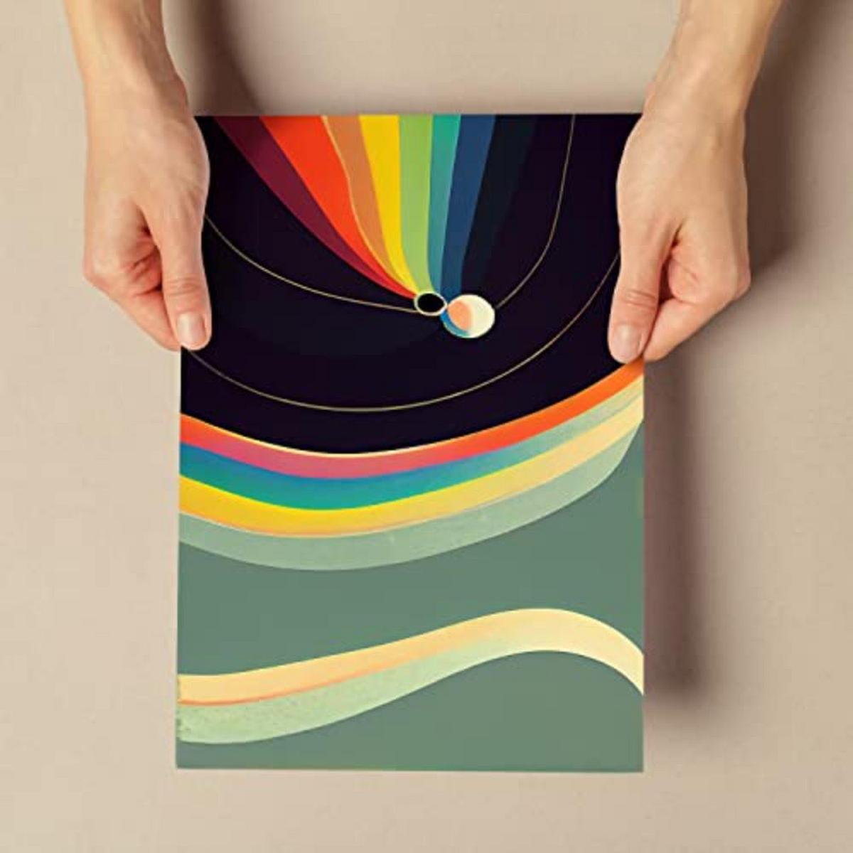 POSTER Set mit 4 Abstrakt Kugel Moderne Galaxien A4 Rahmenlos - Klar, Papier (29.7/3cm) - Nacnic