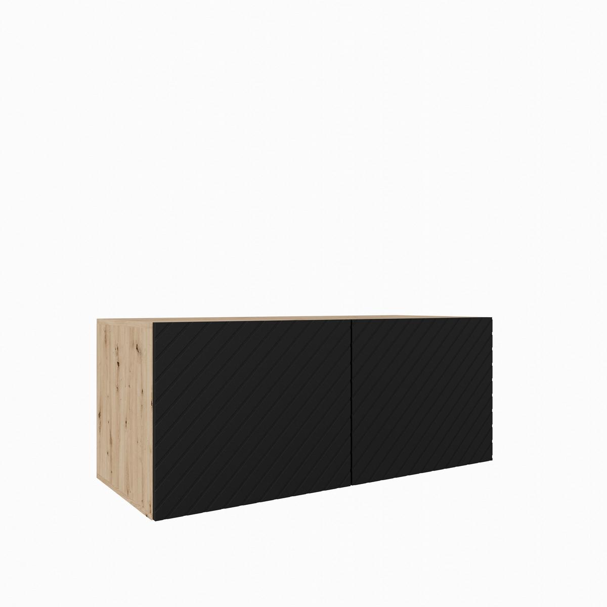 LOWBOARD CAVA 100/41/40 cm, Hängender TV-Schrank Eiche Artisan - Schwarz/Eiche Artisan, Holzwerkstoff (100/41/40cm) - MASSENO