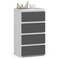 KOMMODE Weiß, Graphit Grau 74/40/35 - Weiß, Holzwerkstoff (40/74/35cm) - RAUMHIRSCH FURNITURE