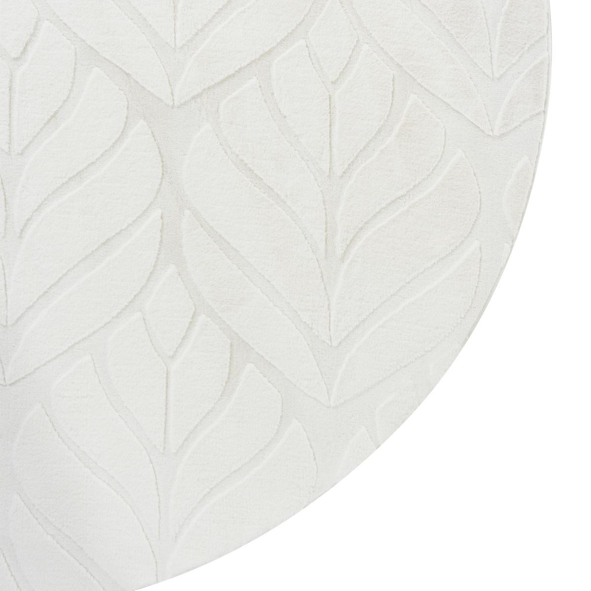 KUNSTFELLTEPPICH Cremeweiß 160 cm Mitchell - Creme/Weiß, Kunststoff (160/160cm) - Beliani
