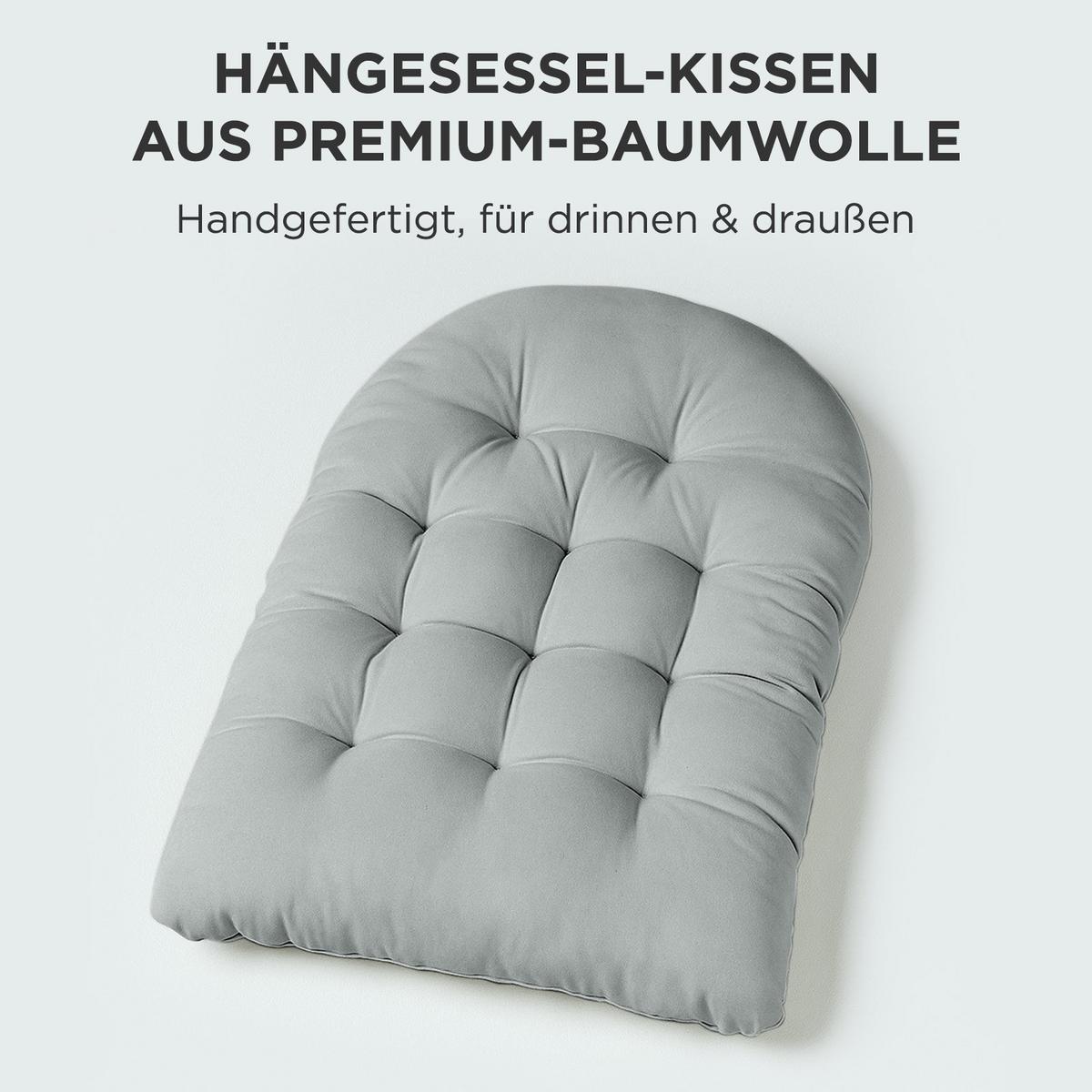 HÄNGESESSEL-KISSEN grau – halbrund, 80/120 cm - Grau, Textil (80/12/120cm) - Homescapes