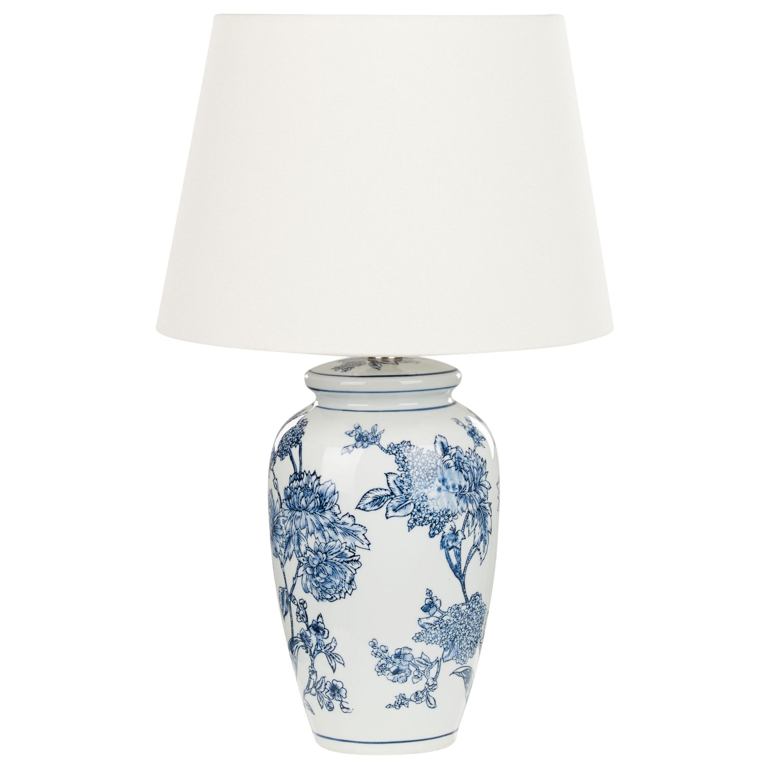 TISCHLAMPE Weiß Beluso - Blau/Weiß, Keramik (32/32/54cm) - Beliani
