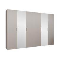 DREHTÜRENSCHRANK Malaga 300 mit Frontspiegel - Kaschmir, Holzwerkstoff (300/202/52cm) - MIRJAN24