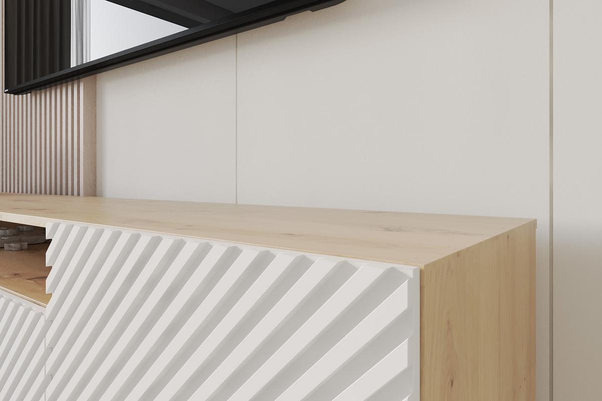 LOWBOARD ZENO-W 200x40x41 cm - Artisan / Weiß - Weiß, Holzwerkstoff (200/40/41cm) - ALTDECOR