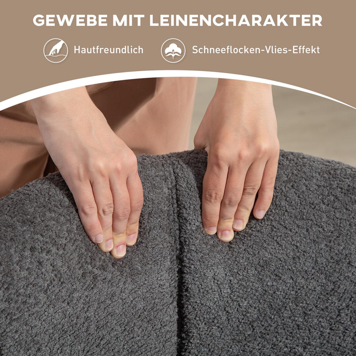 ARMLEHNENSTUHL Loungesessel mit Armlehne, 360° Drehfunktion, Leinenoptik, Dunkelgrau - Dunkelgrau, Textil (58.5/78.5/59cm) - HOMCOM