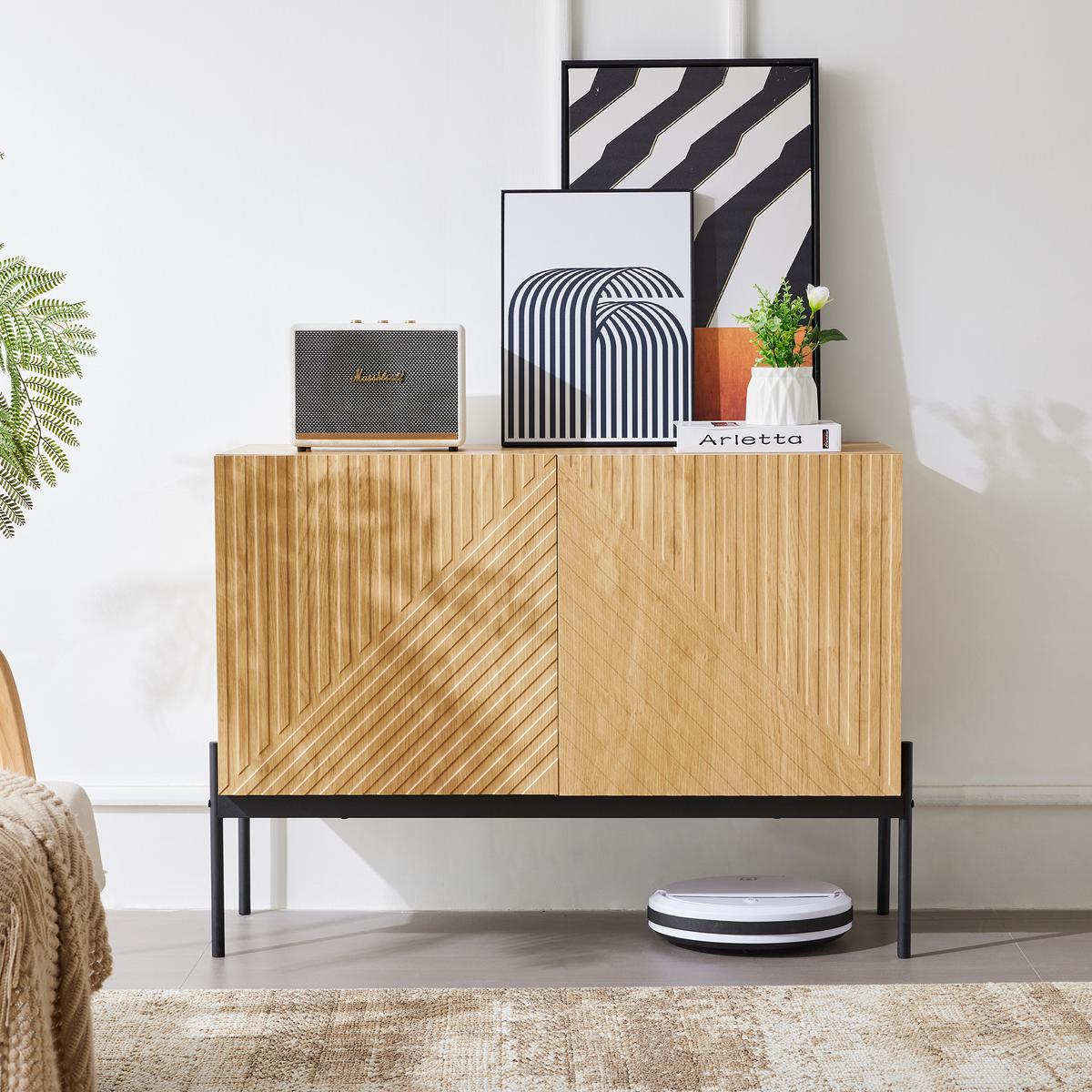 SIDEBOARD Braun 100/40/70 cm - Braun, Holzwerkstoff/Metall (100/70/40cm) - Urban Meuble