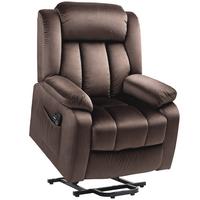 FERNSEHSESSEL mit Aufstehhilfe Relaxsessel mit Liegefunktion, Vibrationsmassage - Schwarz/Braun, Textil/Metall (88/106/95cm) - HOMCOM