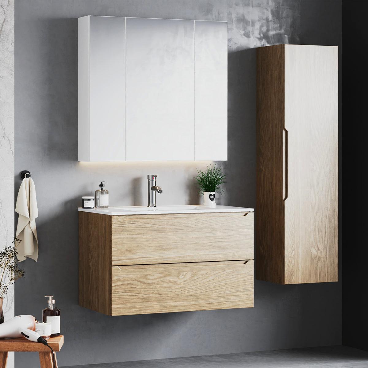 WASCHTISCH 80cm Viggo Holz - Braun, Holzwerkstoff (80/50/45.8cm) - Petits-meubles