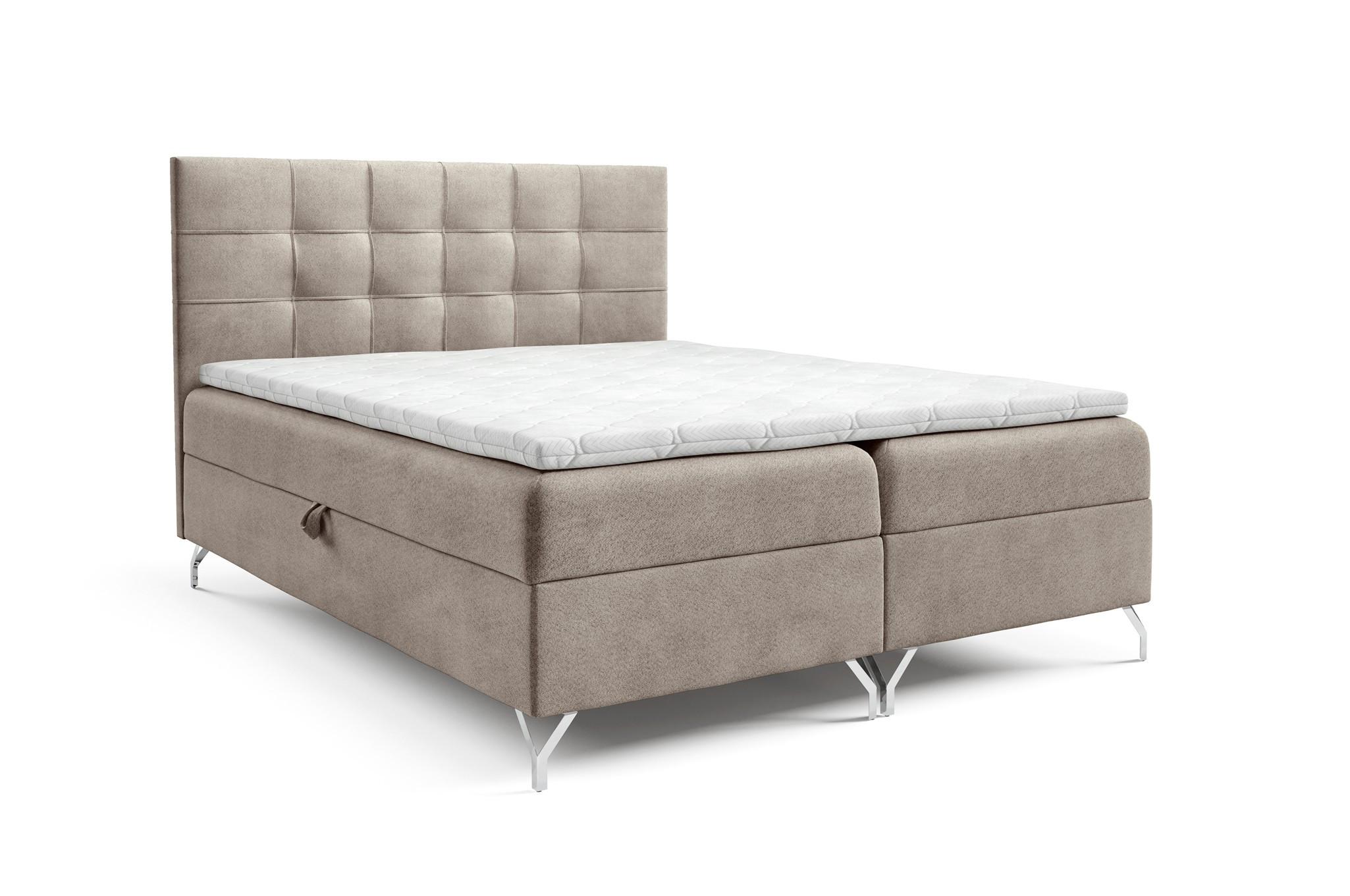 BOXBETT Candela Pre..überlänge - Beige, Holzwerkstoff/Textil (180/220cm) - Fun Möbel