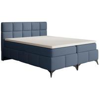 BOXBETT Solido mit Bettkasten 160x200 cm blau - Blau/Schwarz, Textil/Metall (160/200cm) - Beautysofa