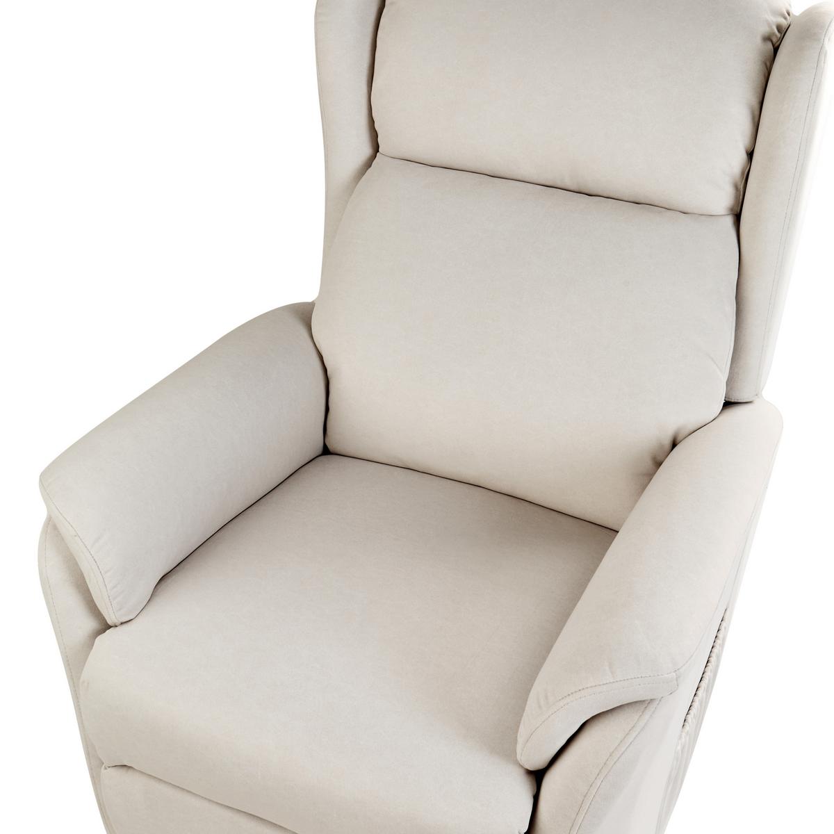 SESSEL creme USB-Port elektrisch verstellbar Elegy - Creme, Textil (72/86/80cm) - Beliani