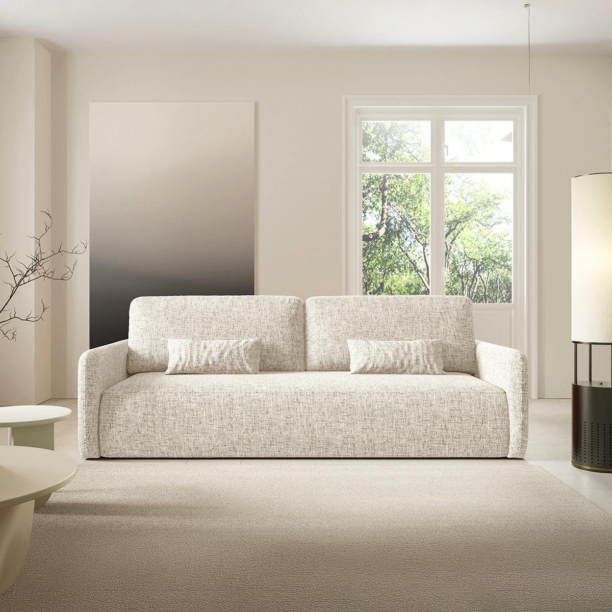 SOFA Lazarus 3 Sitzplätze Gebrochenes Weiß - Weiß, Holz (217/86/102cm) - Petits-meubles