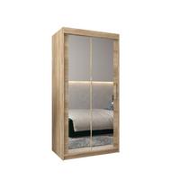 SCHWEBETÜRENSCHRANK 200/100/62 2-türig - Silberfarben/Sonoma Eiche, Holz/Kunststoff (100/200/62cm) - MÖBEL KRYSPOL