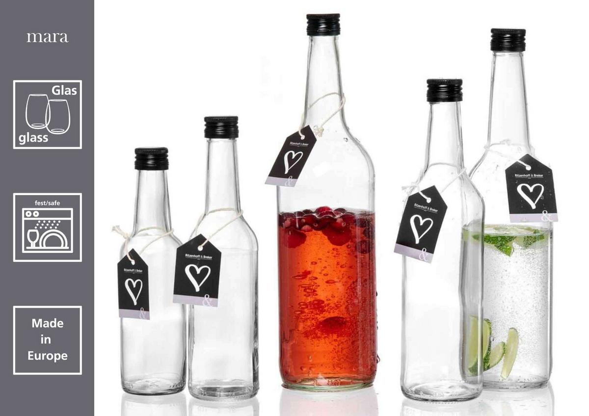 FLASCHEN-SET Mara transparent 5-tlg. - Transparent, Glas (2/2/2cm) - Ritzenhoff Breker