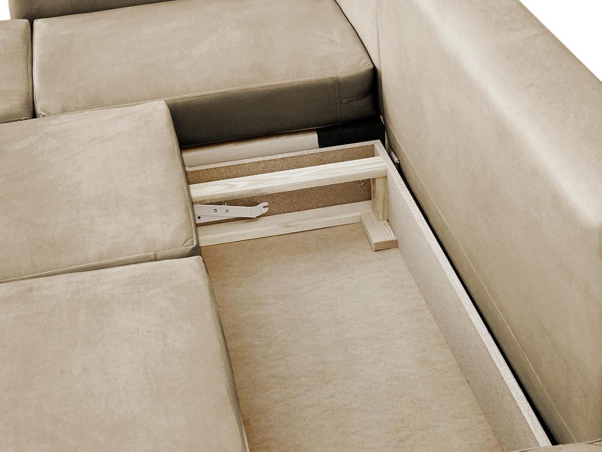 ECKSOFA Venice, Seite: Links - Schwarz/Naturfarben, Holz/Textil (225/172cm) - MIRJAN24
