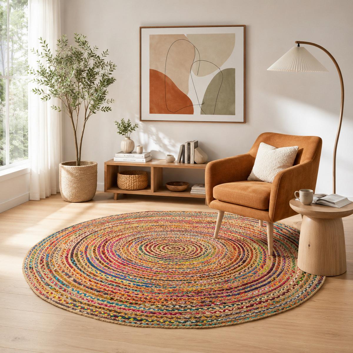 TEPPICH JUTE BAUMWOLLE SALSA - Multicolor, Textil (160/160cm) - Pergamon