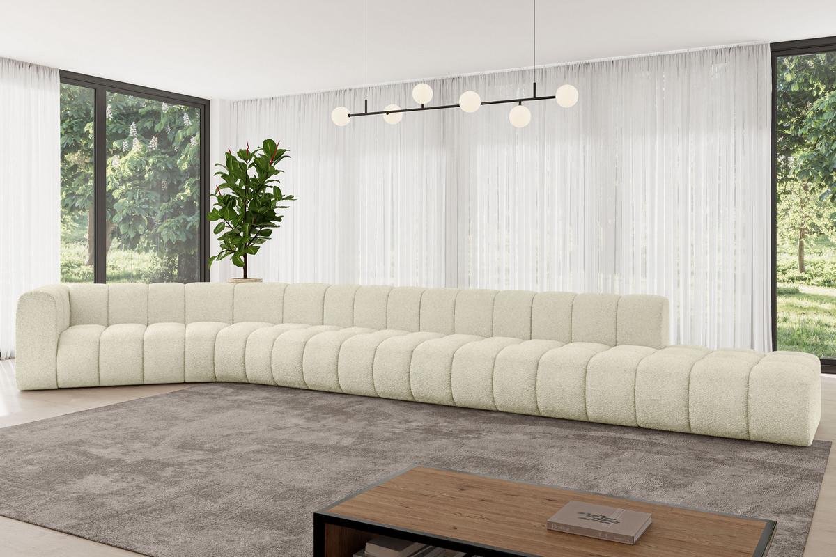 ECKSOFA modulares Sofa Tilmo-L3 - 581x194x70 cm Beige - Beige, Holzwerkstoff/Textil (581/194cm) - ALTDECOR