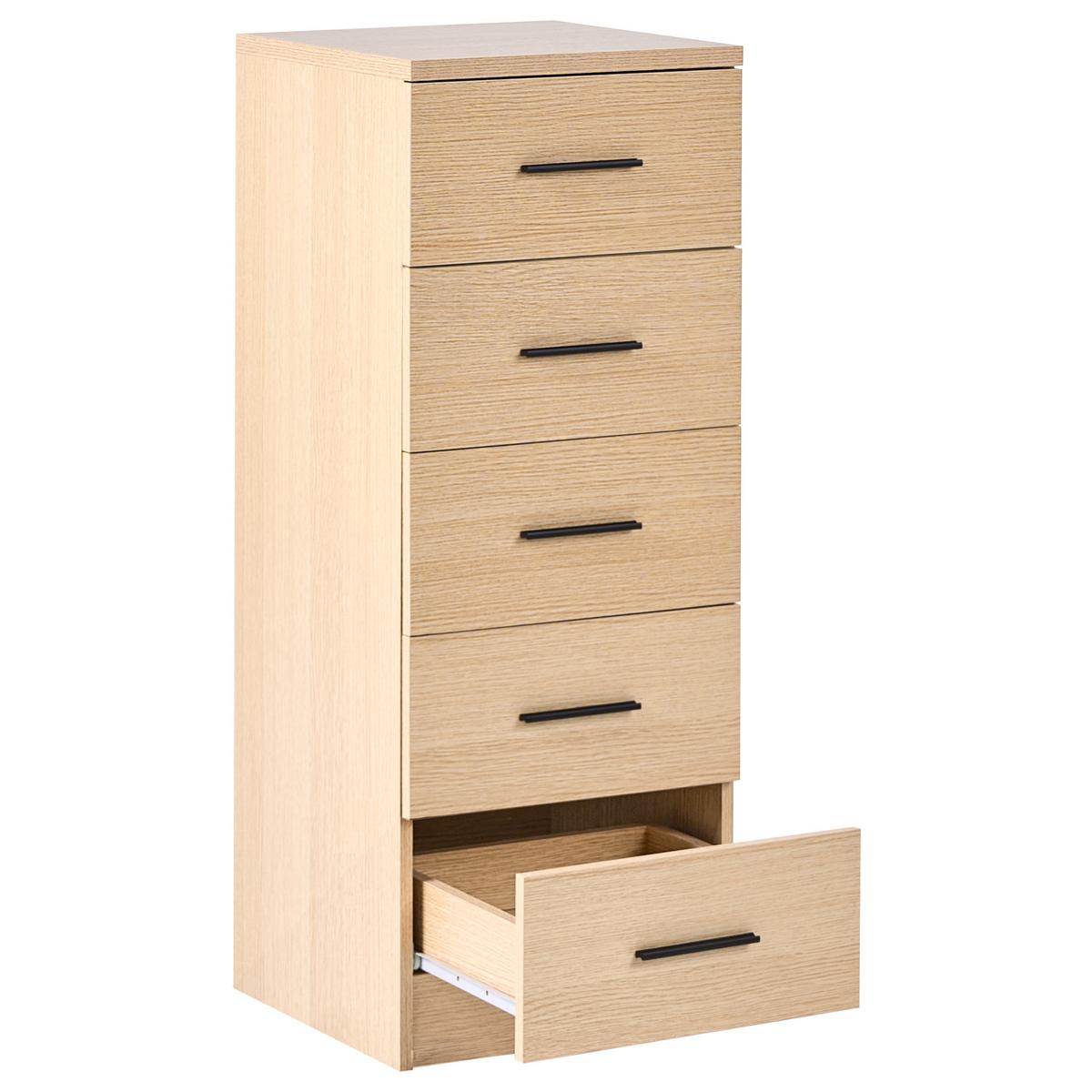 KOMMODE mit 5 Schubladen Hellbraun Kitimat - Hellbraun, Holzwerkstoff (40/105/40cm) - Beliani