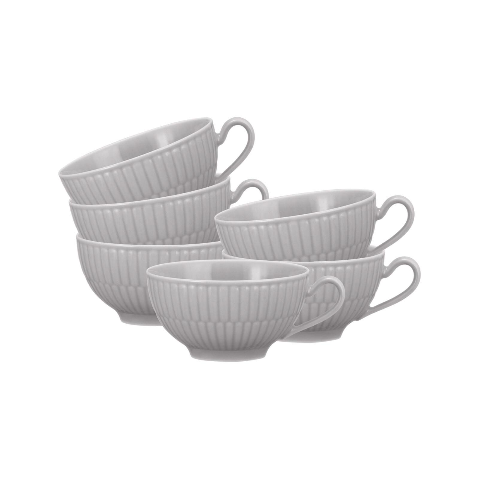 TEETASSEN Amina Silbergrau 0,14 l 6er Set - Grau, Keramik (0.14L) - Seltmann Weiden