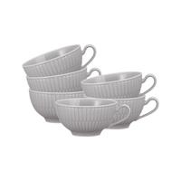 TEETASSEN Amina Silbergrau 0,14 l 6er Set - Grau, Keramik (0.14L) - Seltmann Weiden
