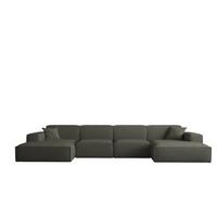 WOHNLANDSCHAFT Celes Premium Bukla - Jadegrün, Holzwerkstoff/Textil (379/73/165cm) - Fun Möbel